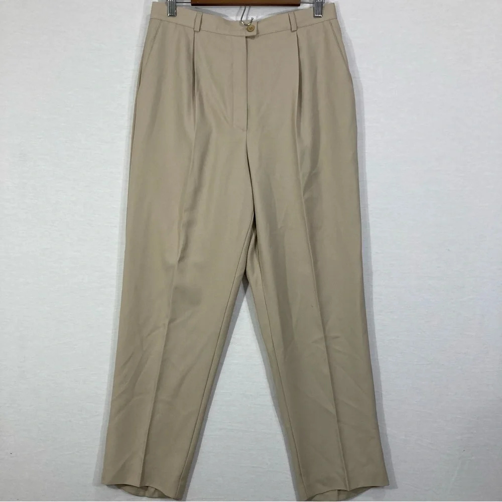 Zanella Cream/Beige High Rise Straight Leg Business/Office Pants size 12‎
